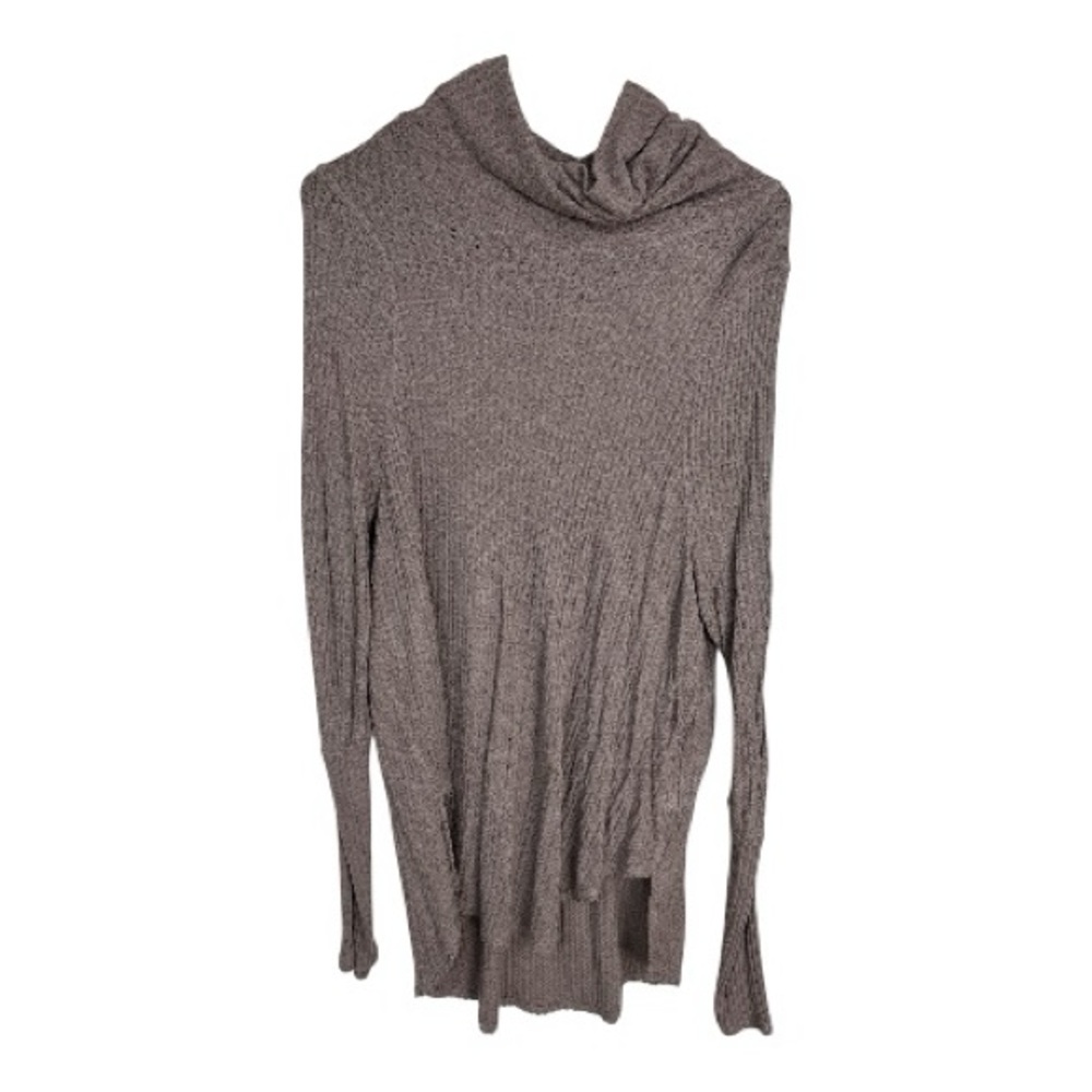 Free People Women’s Light Mauve Waffle Knit Turtleneck Long Sleeve Top Size M